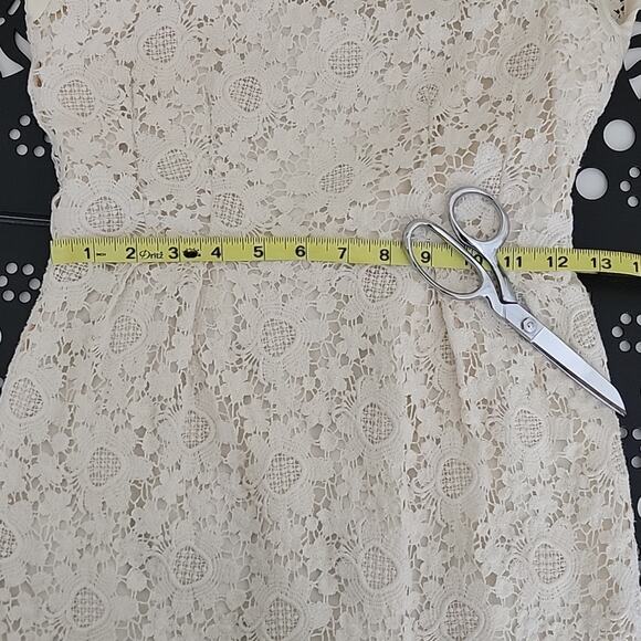 Nanette Lepore Crocheted Lace Sheath Midi Dress in Ivory Cream Size 0 - Picture 11 of 16